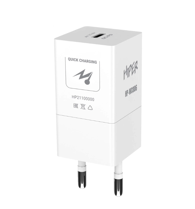 Сетевое зарядное устройство HIPER HP-WC006, USB-C, 3A, белый
