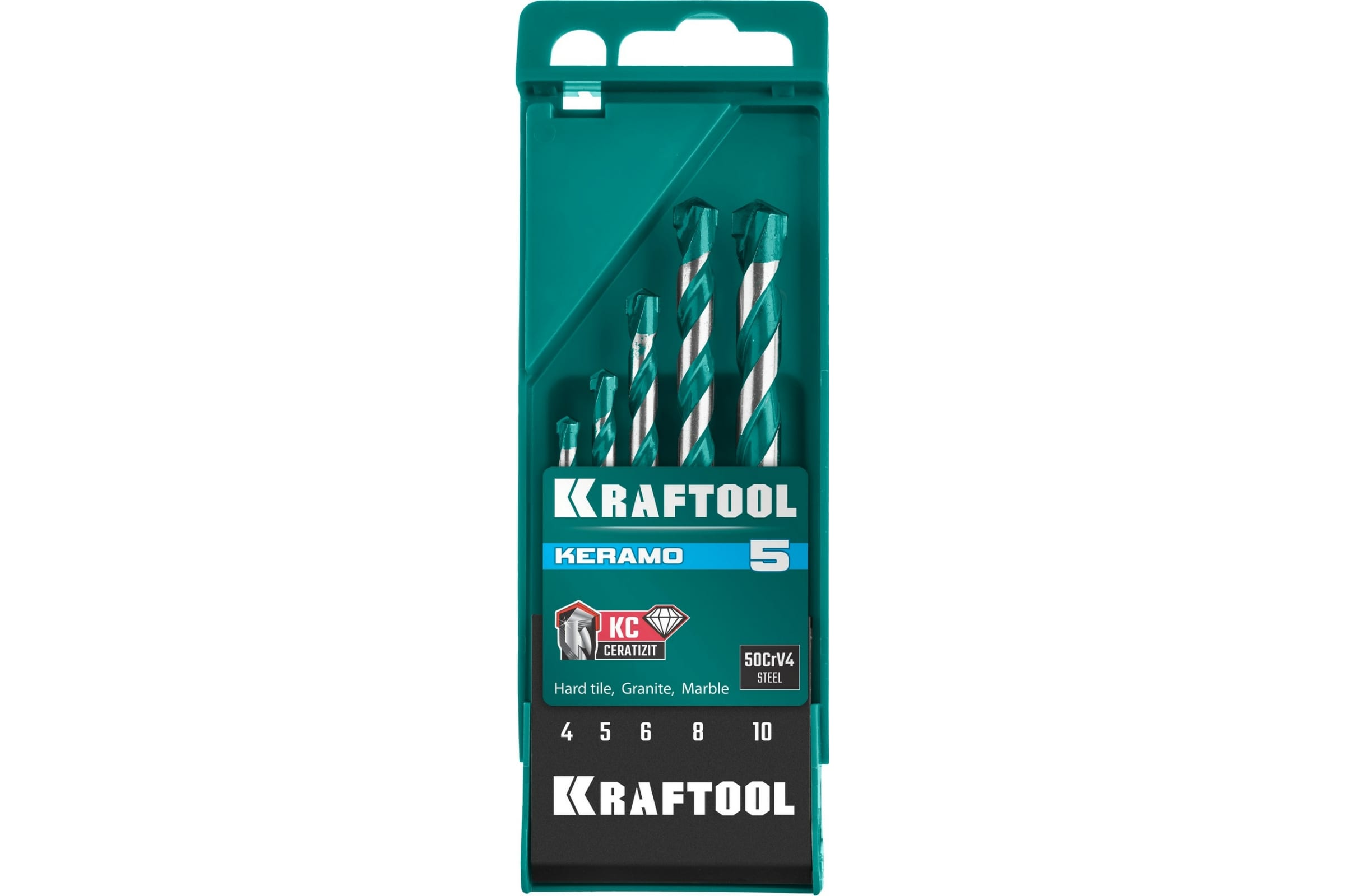 фото Сверло по керамограниту kraftool keramo 4-5-6-8-10мм 5 шт