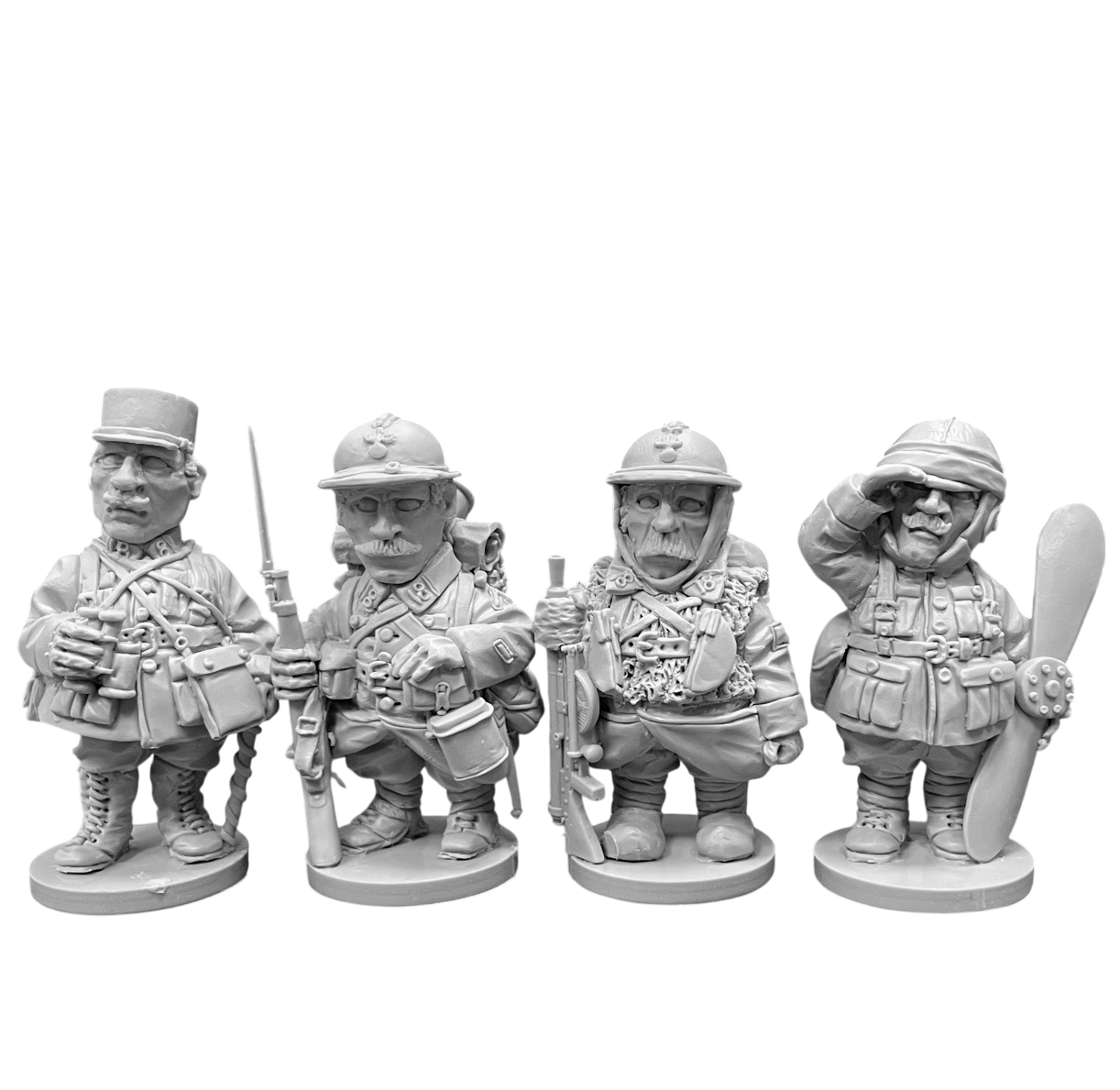 

CHM-50.11. WW1: Французская армия 1. В комплекте 4 фигуры. Материал - смола.