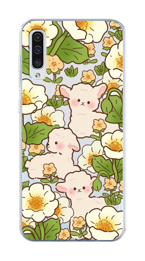 

Чехол Homey на Samsung Galaxy A50 "Овечки в цветах", Зеленый;бежевый, 27750-1