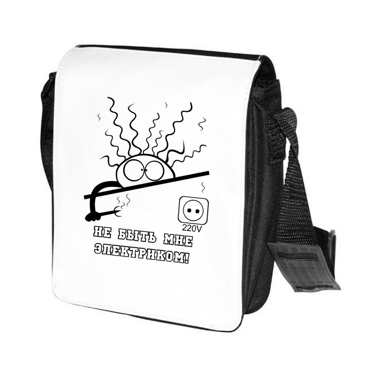 

Сумка унисекс CoolPodarok CN013323 черно-белый, Черный;белый, CN013323