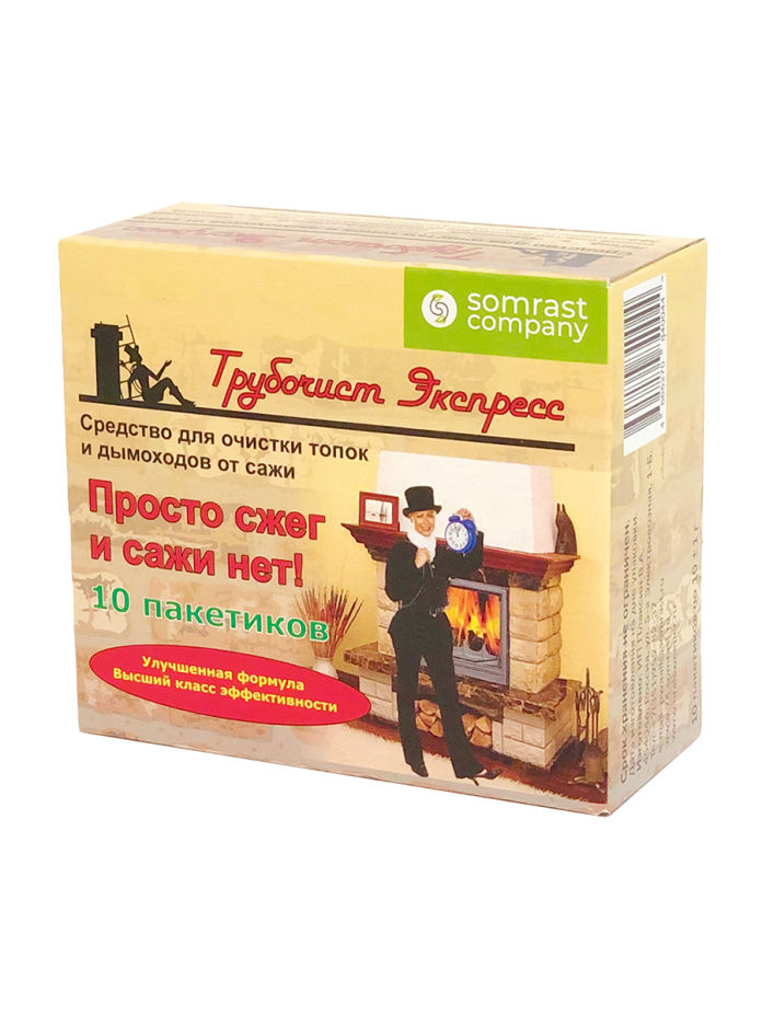 

Средство очистки дымоходов от сажи Трубочист Экспресс 840044 ТЭ-10, 10 *10 гр, Трубочист Экспресс пакет