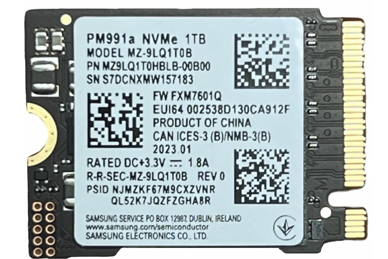 

SSD накопитель Samsung MZ-9LQ1T0B M.2 2230 1 ТБ (MZ-9LQ1T0B), MZ-9LQ1T0B