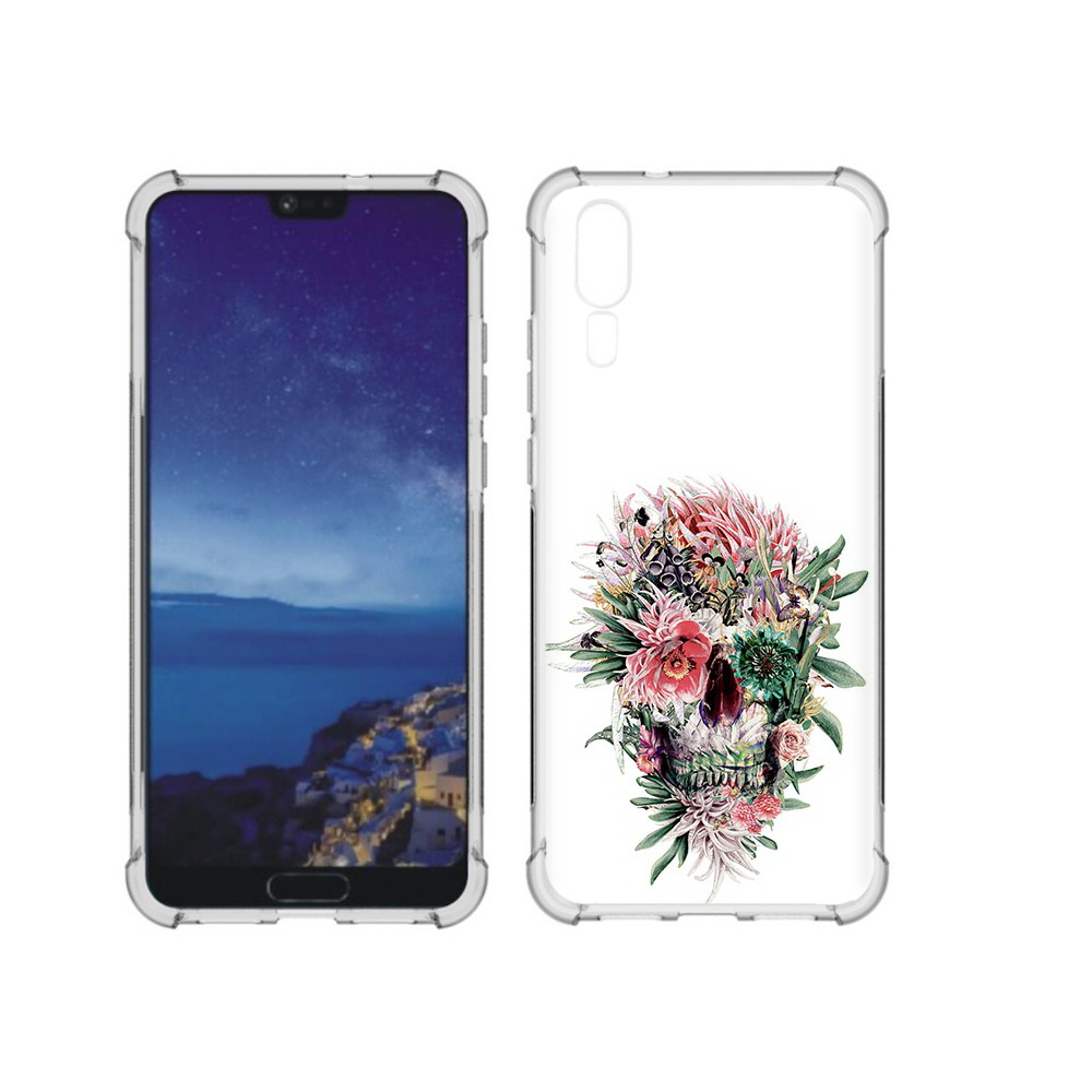 

Чехол MyPads Tocco для Huawei P20 череп из цветов (PT108006.52.677), Прозрачный, Tocco