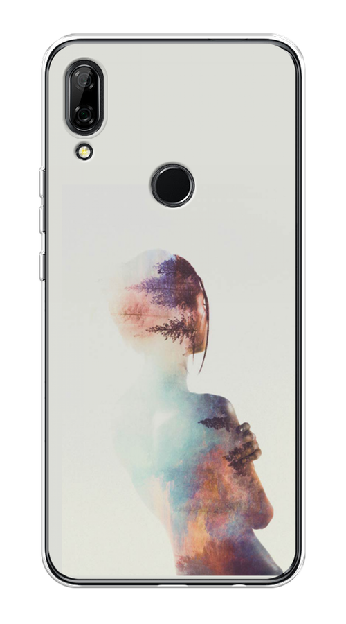 

Чехол на Honor 9X/Huawei P Smart Z "Девушка-лес", Розовый;голубой;серый, 69450-1