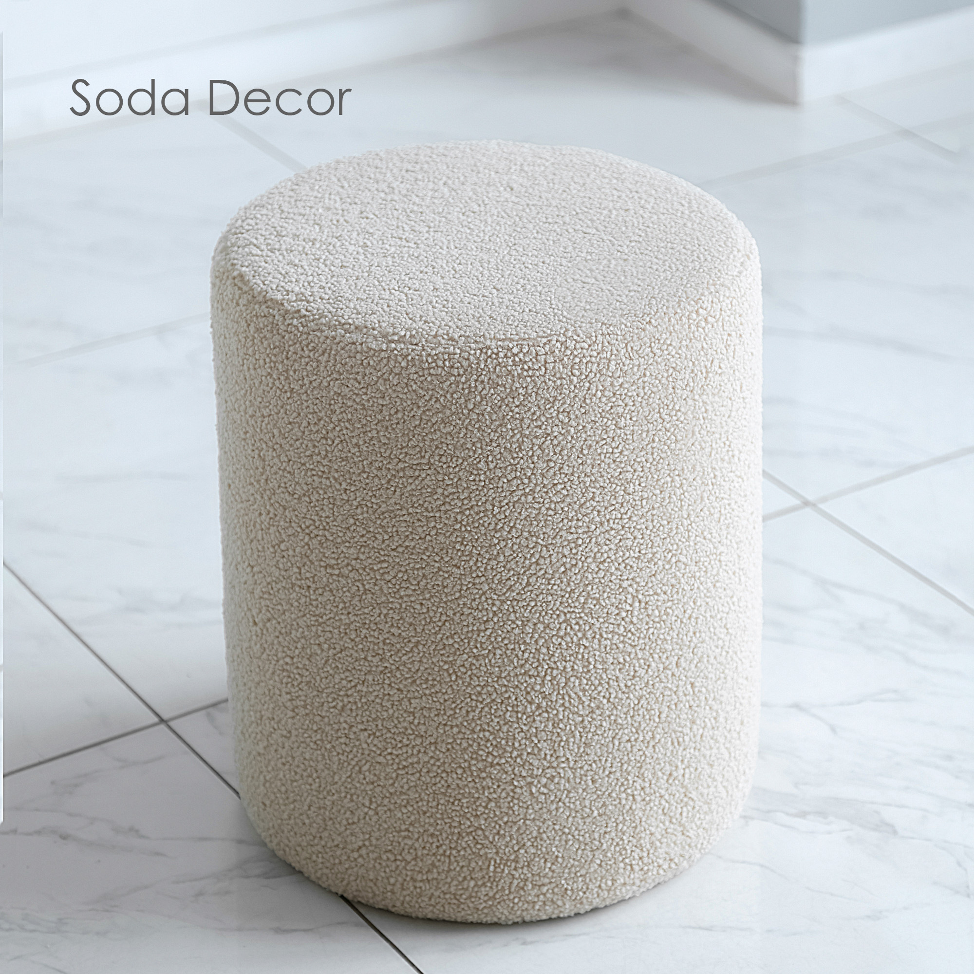 Пуфик Soda Decor для прихожей и спальни букле, бежевый