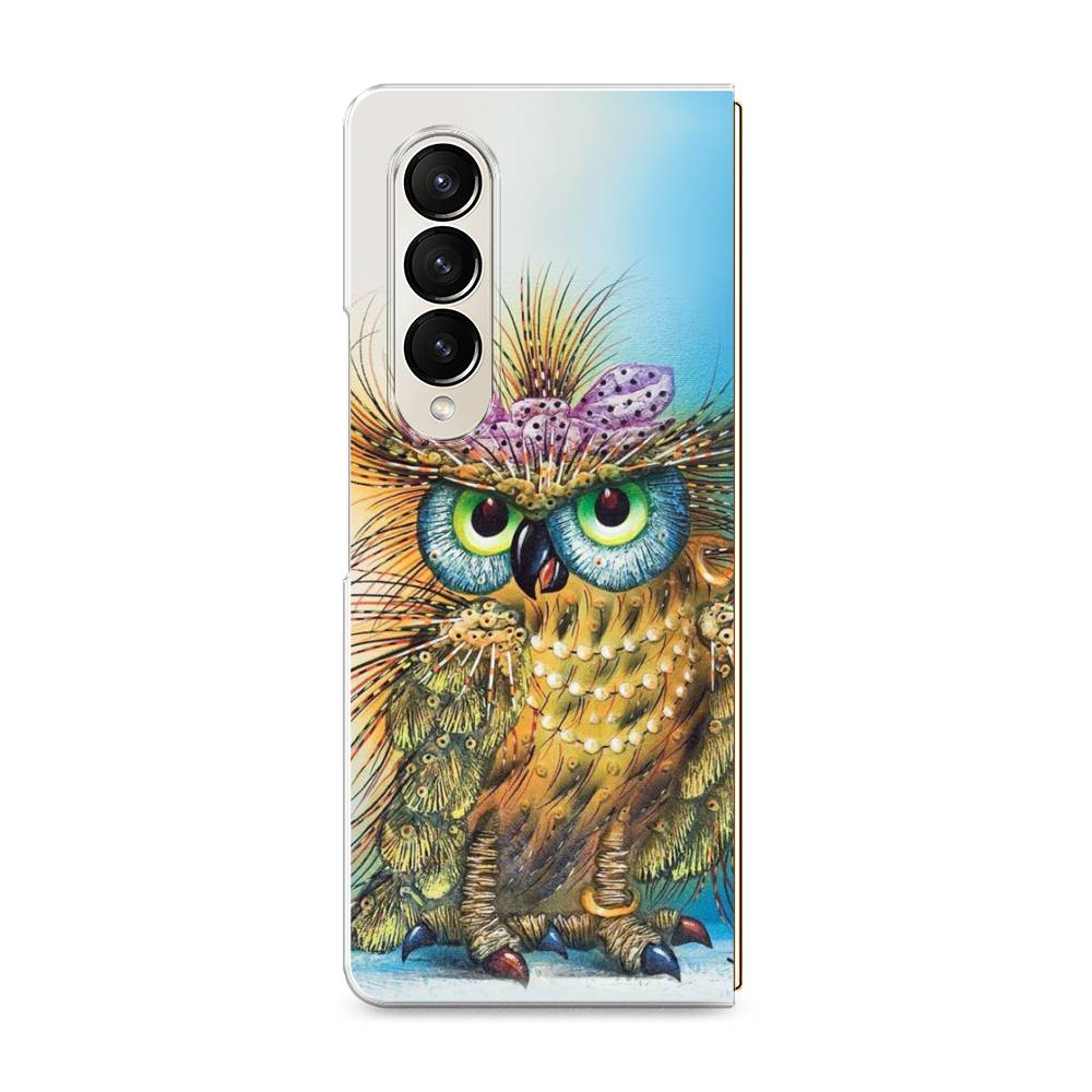 

Чехол на Samsung Galaxy Z Fold 4 "Модная сова", Коричневый;голубой, 2106950-1