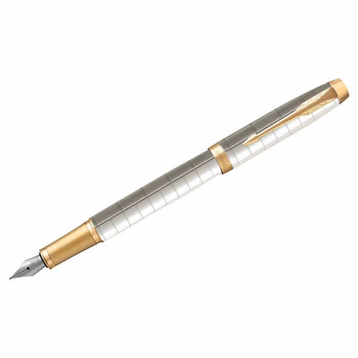

Ручка перьевая Parker IM Premium F318 Pearl GT F, корпус из нержавеющей стали, синяя