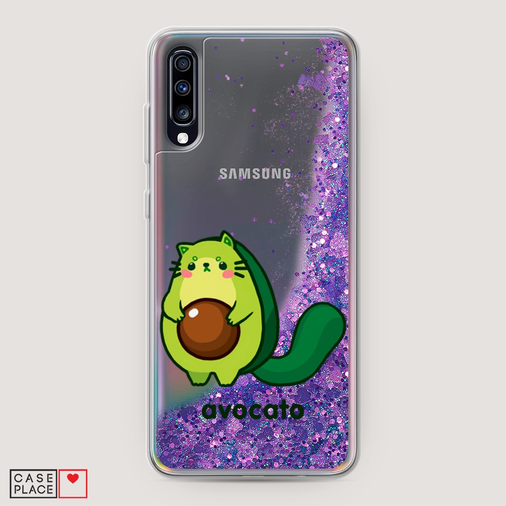 фото Жидкий чехол с блестками "avocato" на samsung galaxy a70 awog