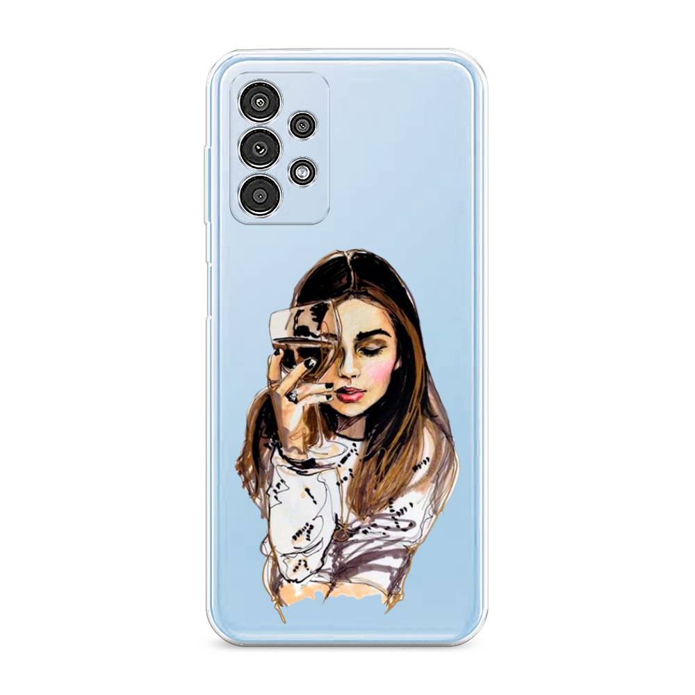 

Чехол Awog на Samsung Galaxy A13 / Самсунг A13 "Девушка с бокалом", Коричневый;прозрачный;бежевый, 2104850-7