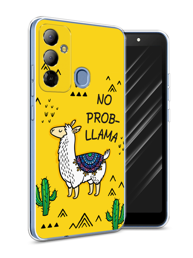 

Чехол Awog на Tecno Pop 6 Go "No probLLama", Желтый;черный;синий, 302950-2