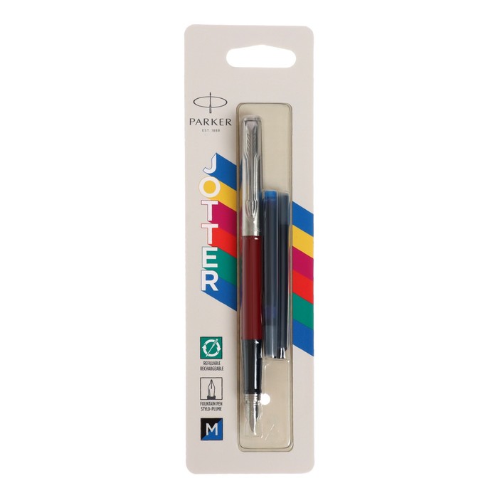 Ручка перьевая Parker Jotter Originals Red 1.0мм,+ 2 стержня син и черн блистер 2096872