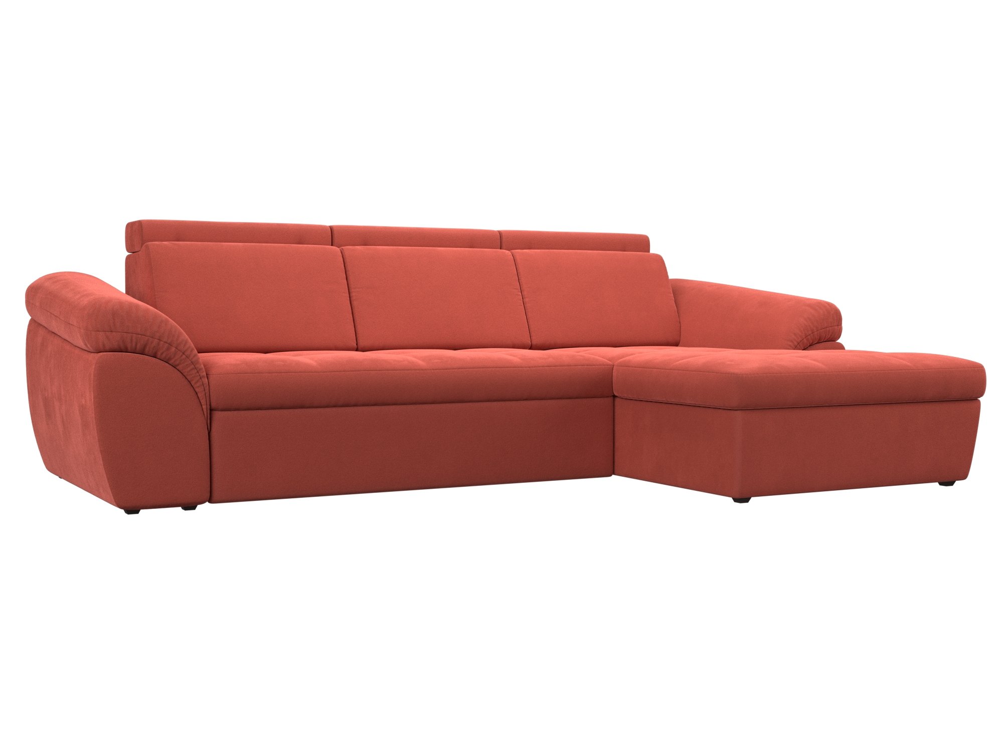 

Угловой диван Мисандра правый микровельвет коралловый, Угловой диван Мисандра правый угол