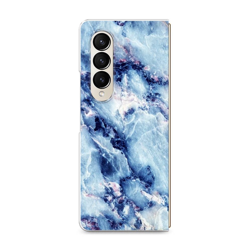 

Чехол на Samsung Galaxy Z Fold 4 "Мрамор с синими прожилками", Синий, 2106950-3