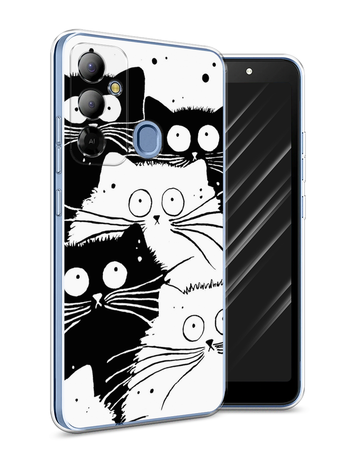 

Чехол Awog на Tecno Pop 6 Go "Коты черно-белые", Черный;белый, 302950-2