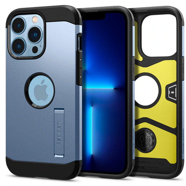 

Чехол Spigen Tough Armor (ACS03839) для iPhone 13 Pro, Sierra Blue, Голубой, Tough Armor
