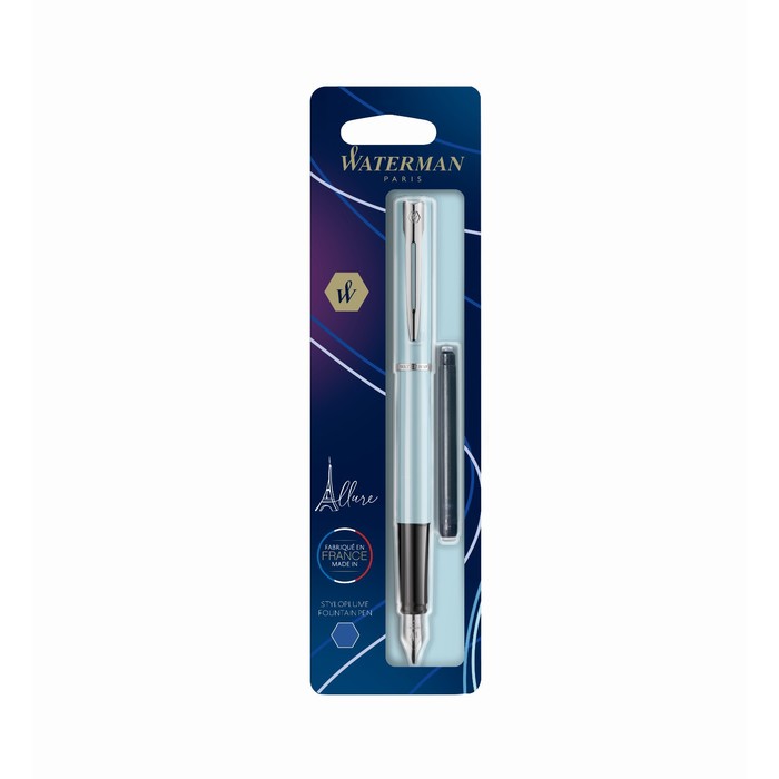 

Ручка перьевая Waterman Allure Pastel, 0,7 мм F, синий корпус, блистер 2122724