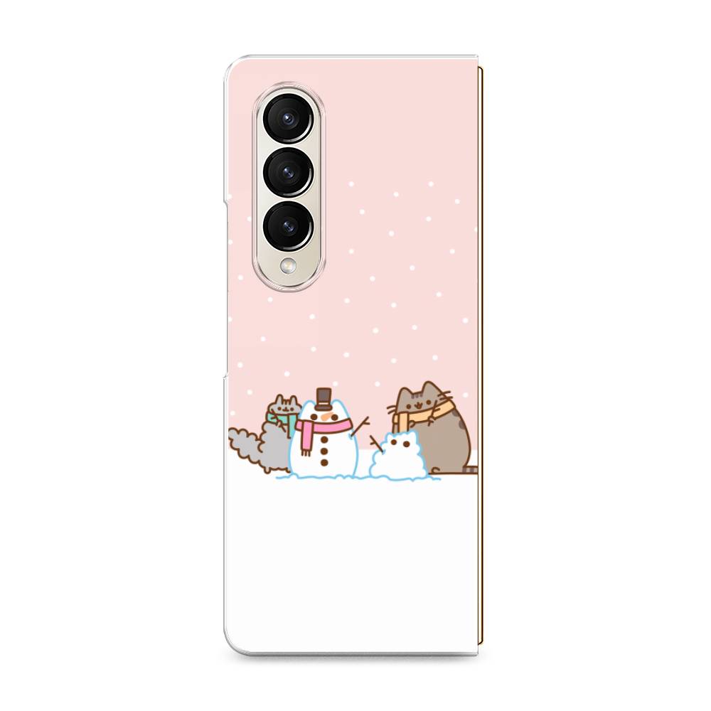 

Чехол на Samsung Galaxy Z Fold 4 "Котики в снегу", Розовый;белый;серый, 2106950-5