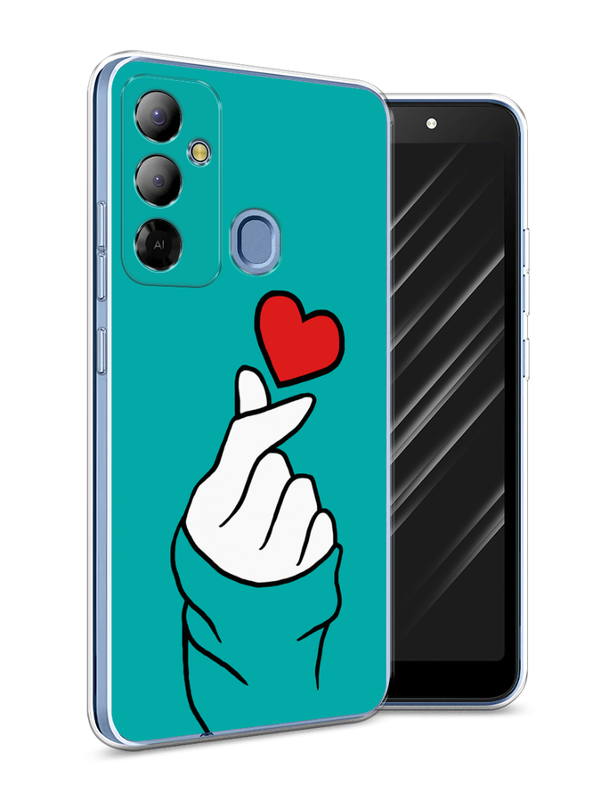 

Чехол Awog на Tecno Pop 6 Go "Маленькое сердечко", Голубой;белый;красный, 302950-7
