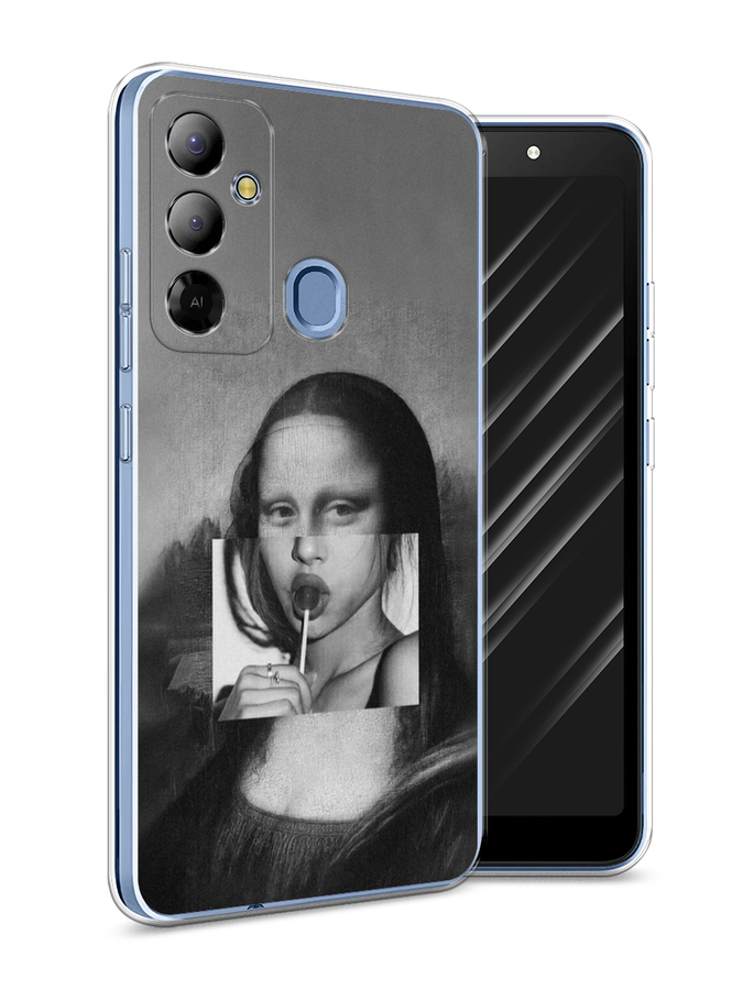 

Чехол Awog на Tecno Pop 6 Go "Mona Lisa sucking lollipop", Серый, 302950-9
