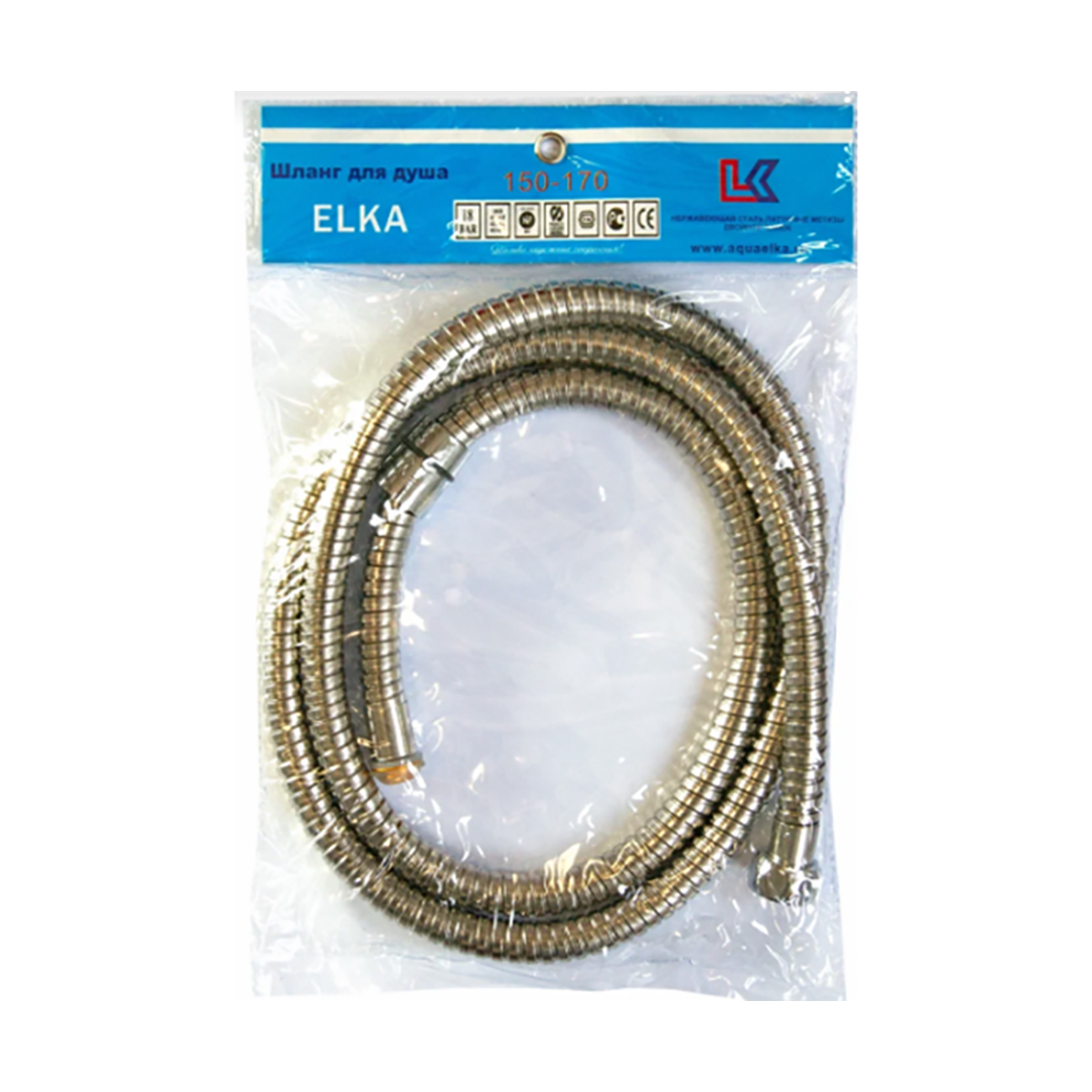 Шланг для душа Elka, растяжной, нержавеющая сталь, d 14 мм, 1,5 - 1,7 м, хром растяжной шланг для душа rm