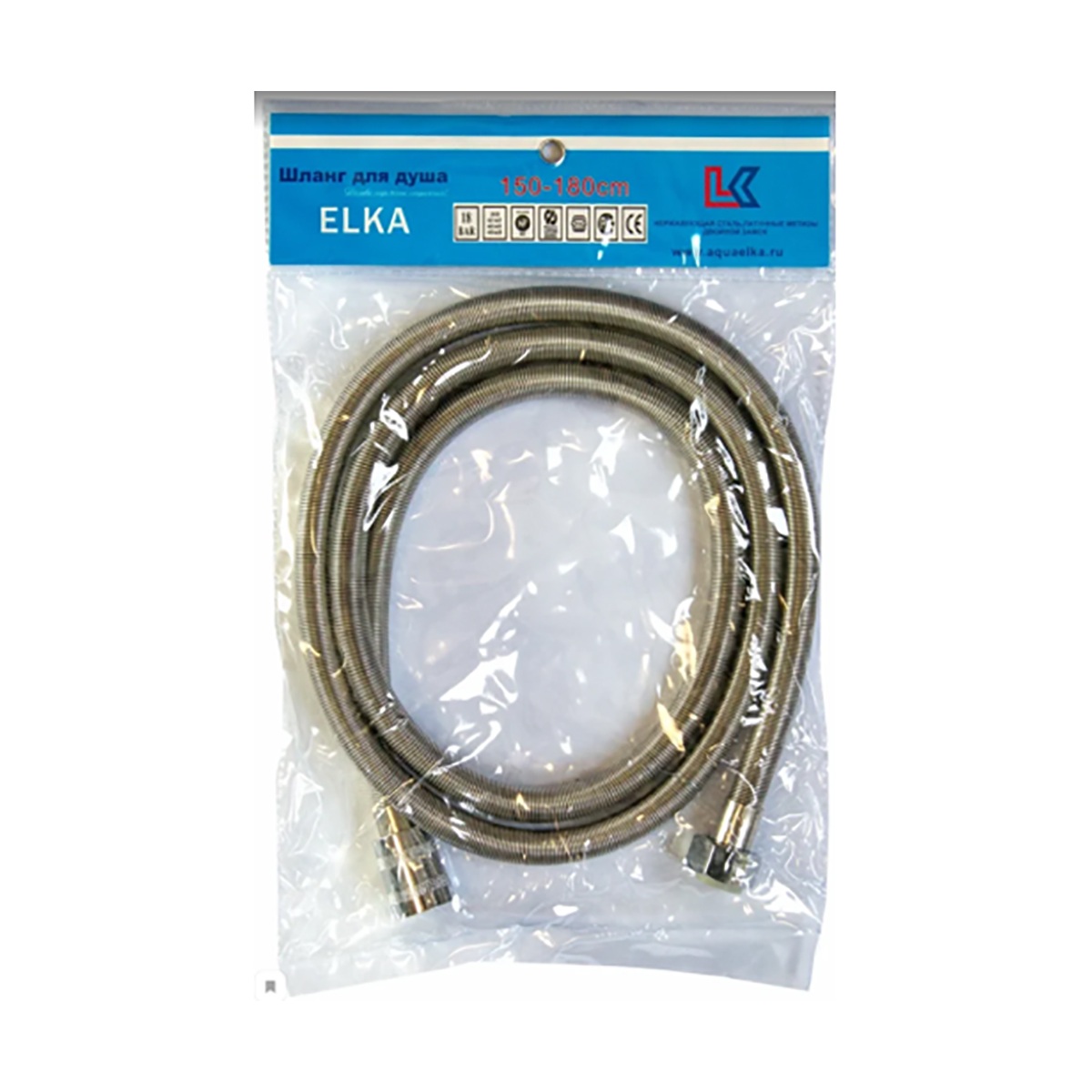 Шланг для душа Elka, растяжной-пружинный, нержавеющая сталь, 1,5 - 1,8 м, хром пружинный гибкий шланг для душа bronze de luxe
