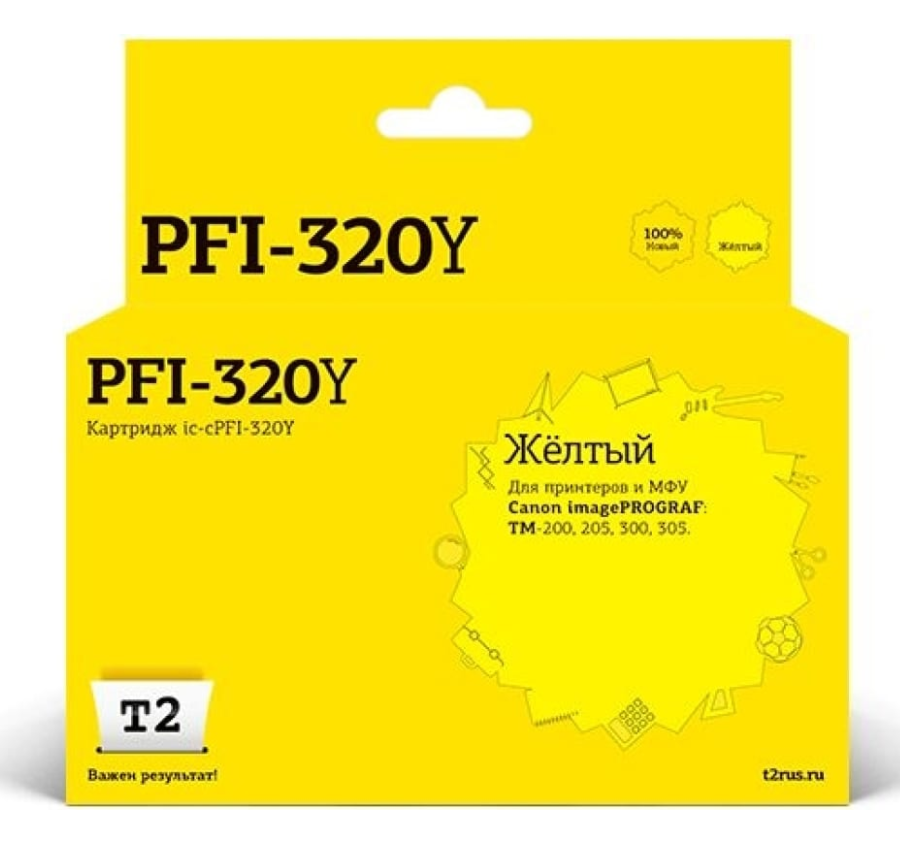 

Картридж для лазерного принтера T2 (IC-CPFI-320Y) желтый, совместимый