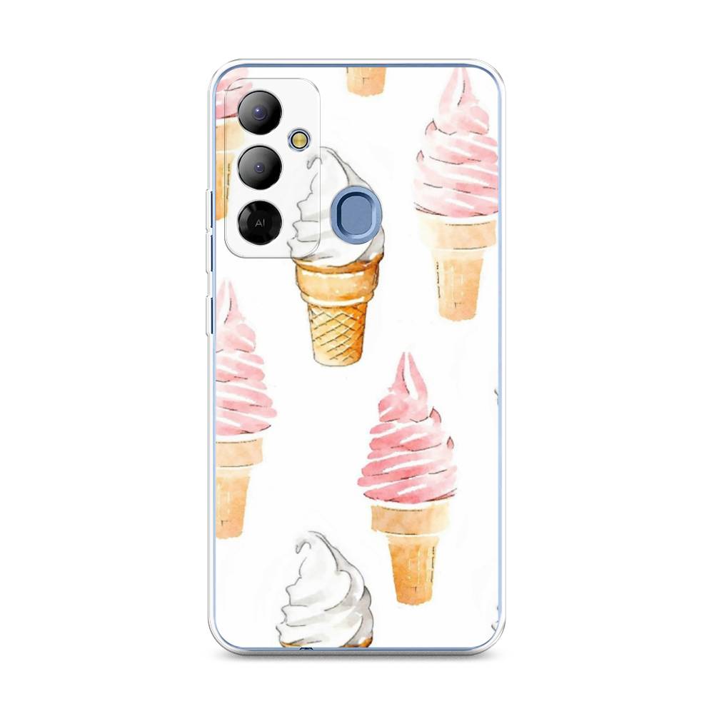 

Чехол Awog на Tecno Pop 6 Go "Нарисованное мороженое", Белый;розовый, 302950-10
