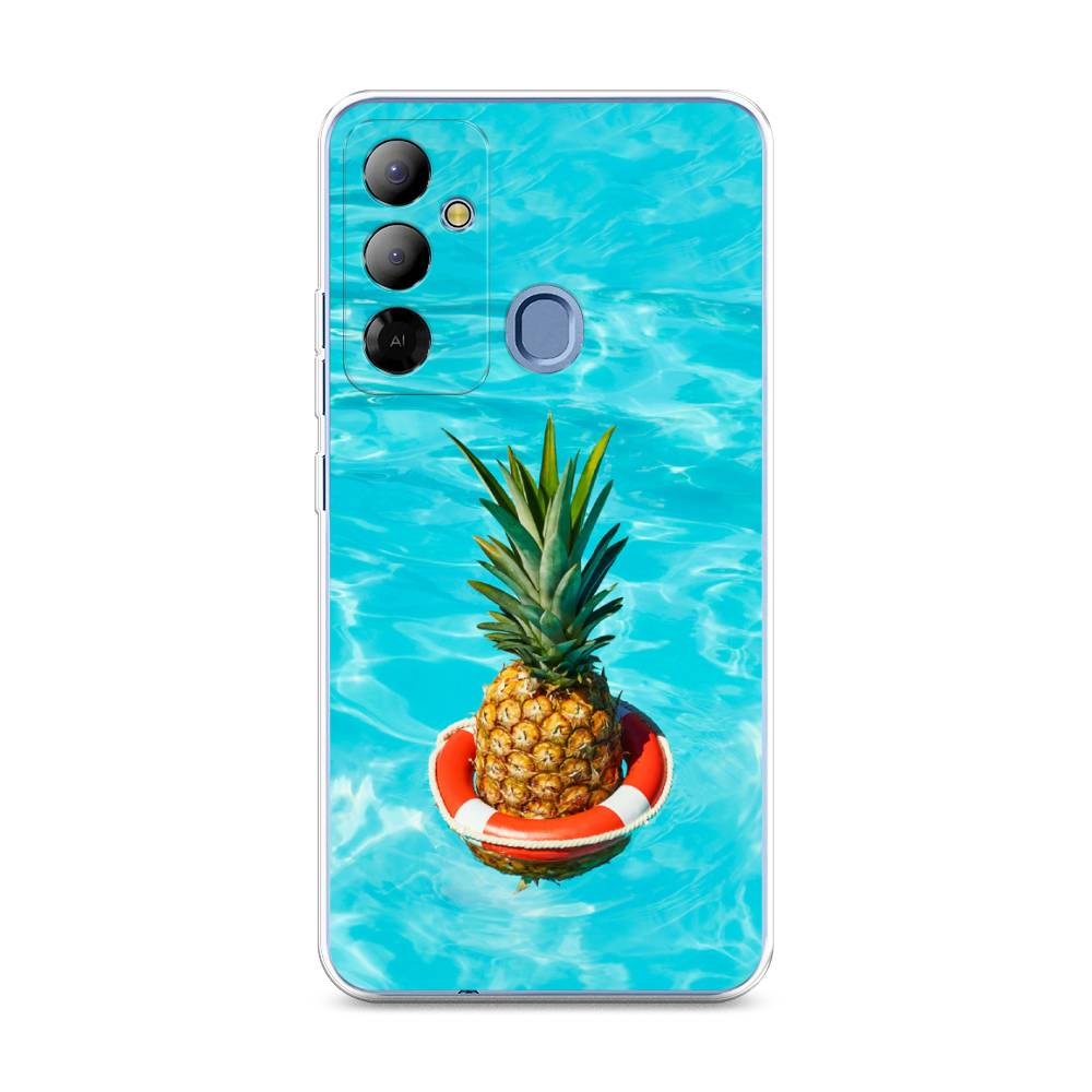 

Чехол Awog на Tecno Pop 6 Go "Ананас в бассейне", Голубой, 302950-10