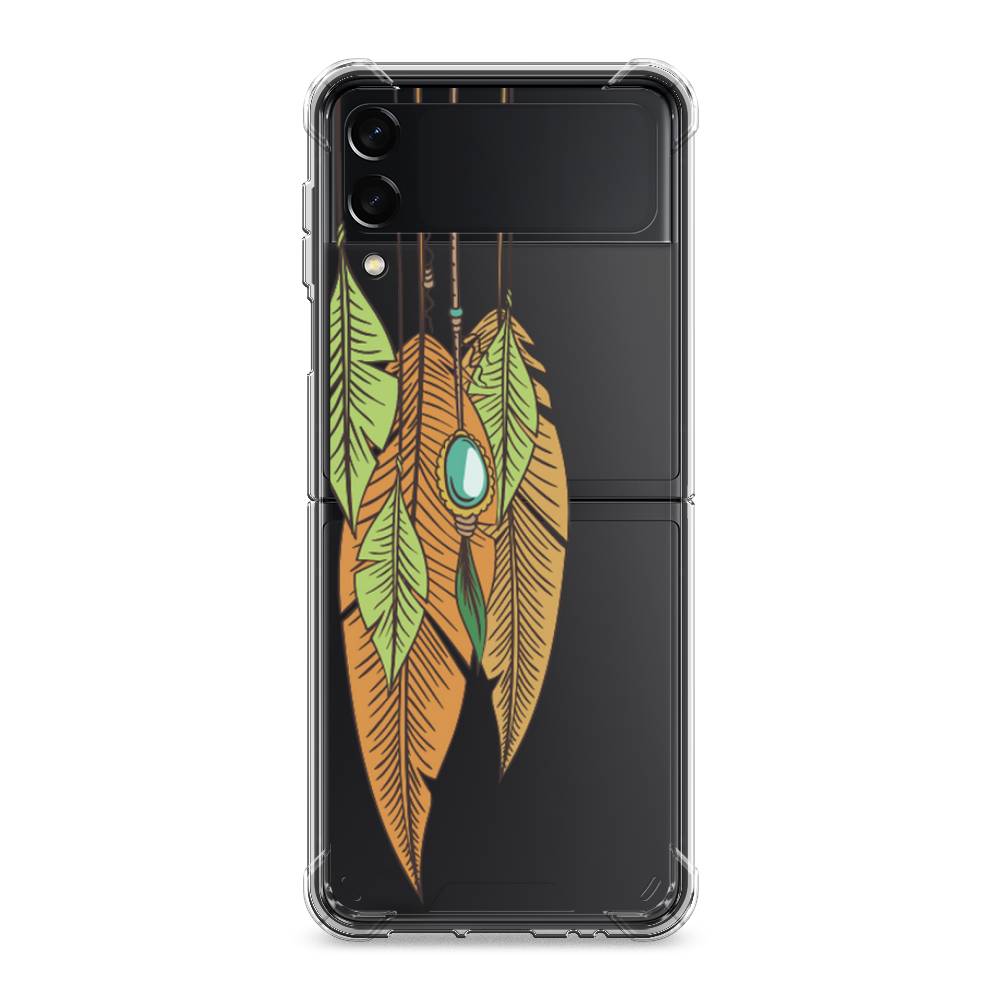 фото Чехол awog "оберег перья" для samsung galaxy z flip 3