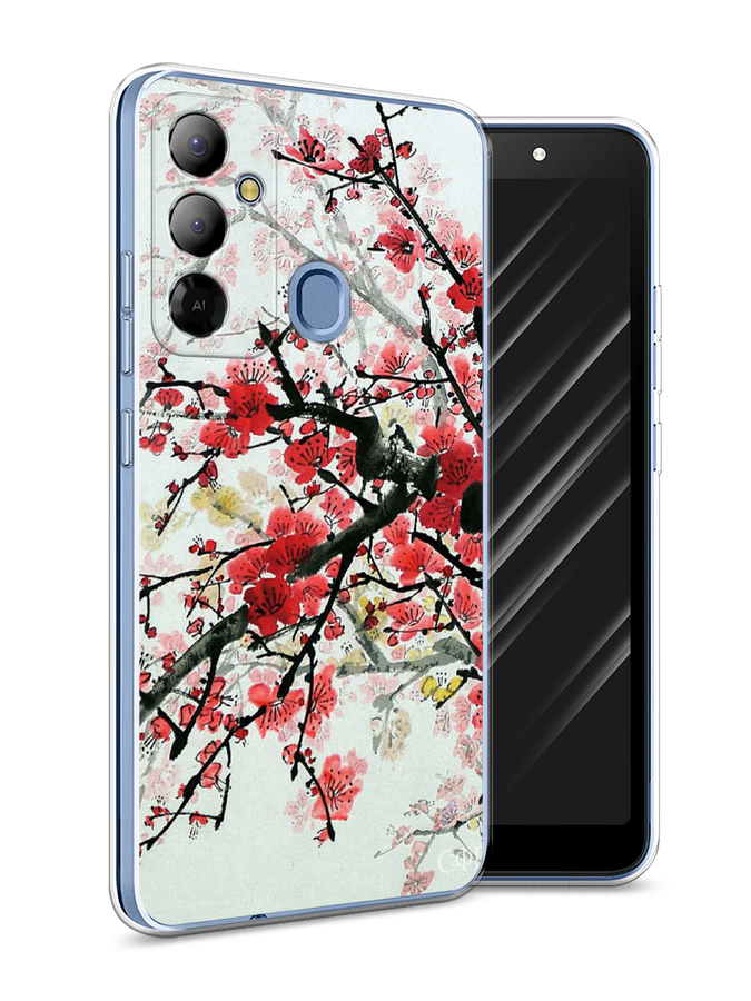 

Чехол Awog на Tecno Pop 6 Go "Сакура", Розовый;черный, 302950-4