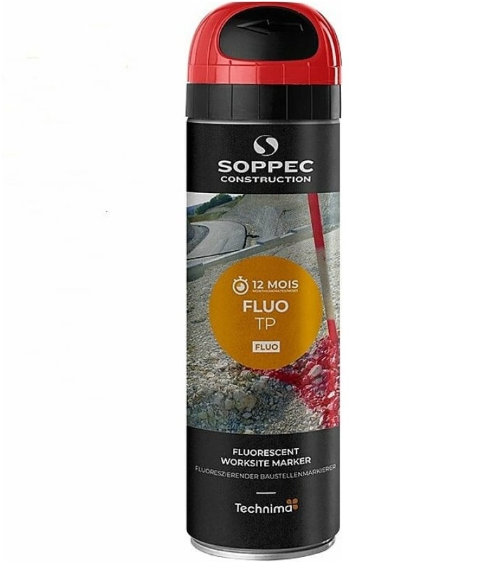 Аэрозольный маркер для стройки, геодезии Soppec (флуоресцентный; красный) 141513
