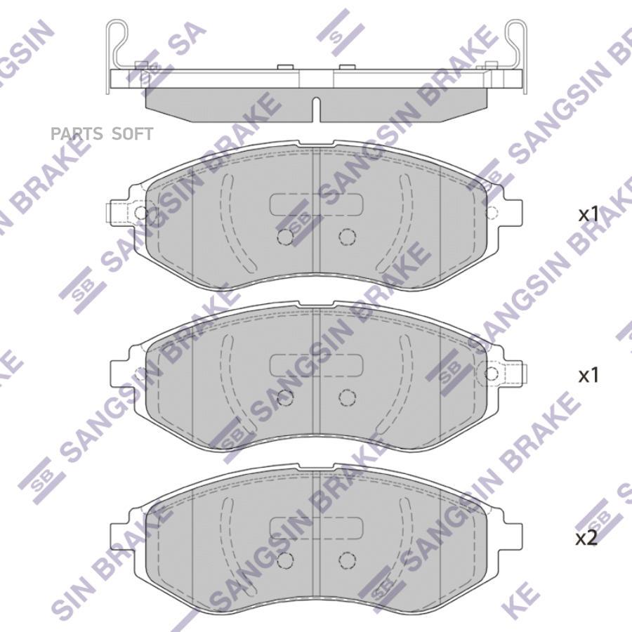 

Колодки передние CHEVROLET AVEO T200/T300 SP4207 1шт SANGSIN BRAKE SP4207