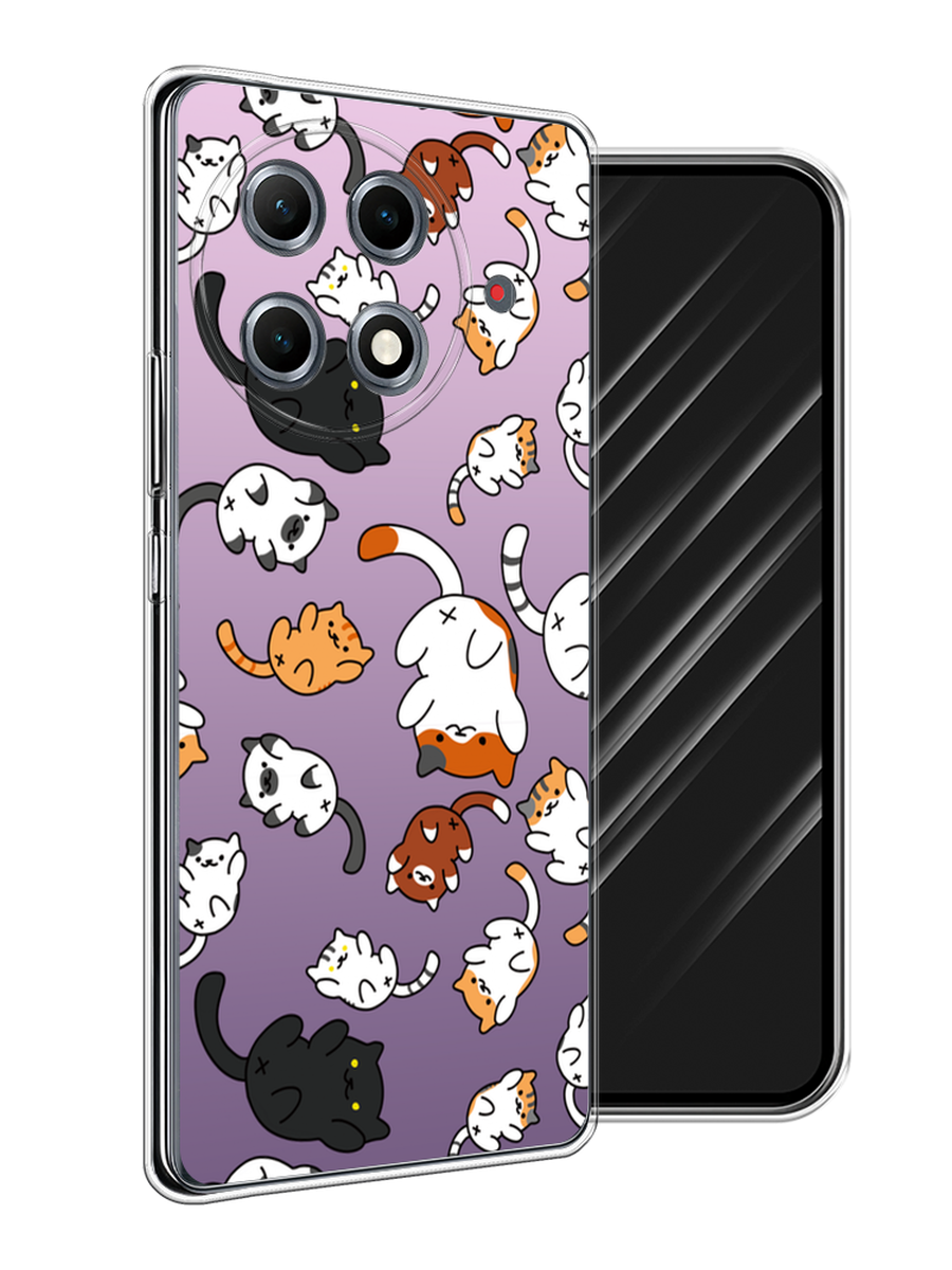 

Чехол Awog на Tecno Camon 30S Pro "Котопад", Фиолетовый;белый, 309550-1