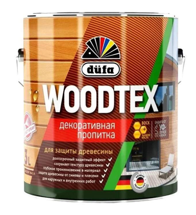 фото Пропитка декоративная для защиты древесины алкидная dufa woodtex махагон 0,9 л.