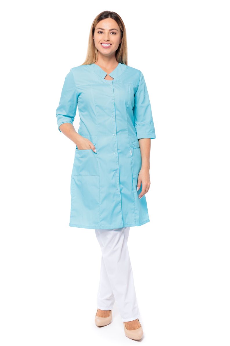

Халат медицинский женский MedicalWear Милора 016 голубой 62 RU, Милора 016