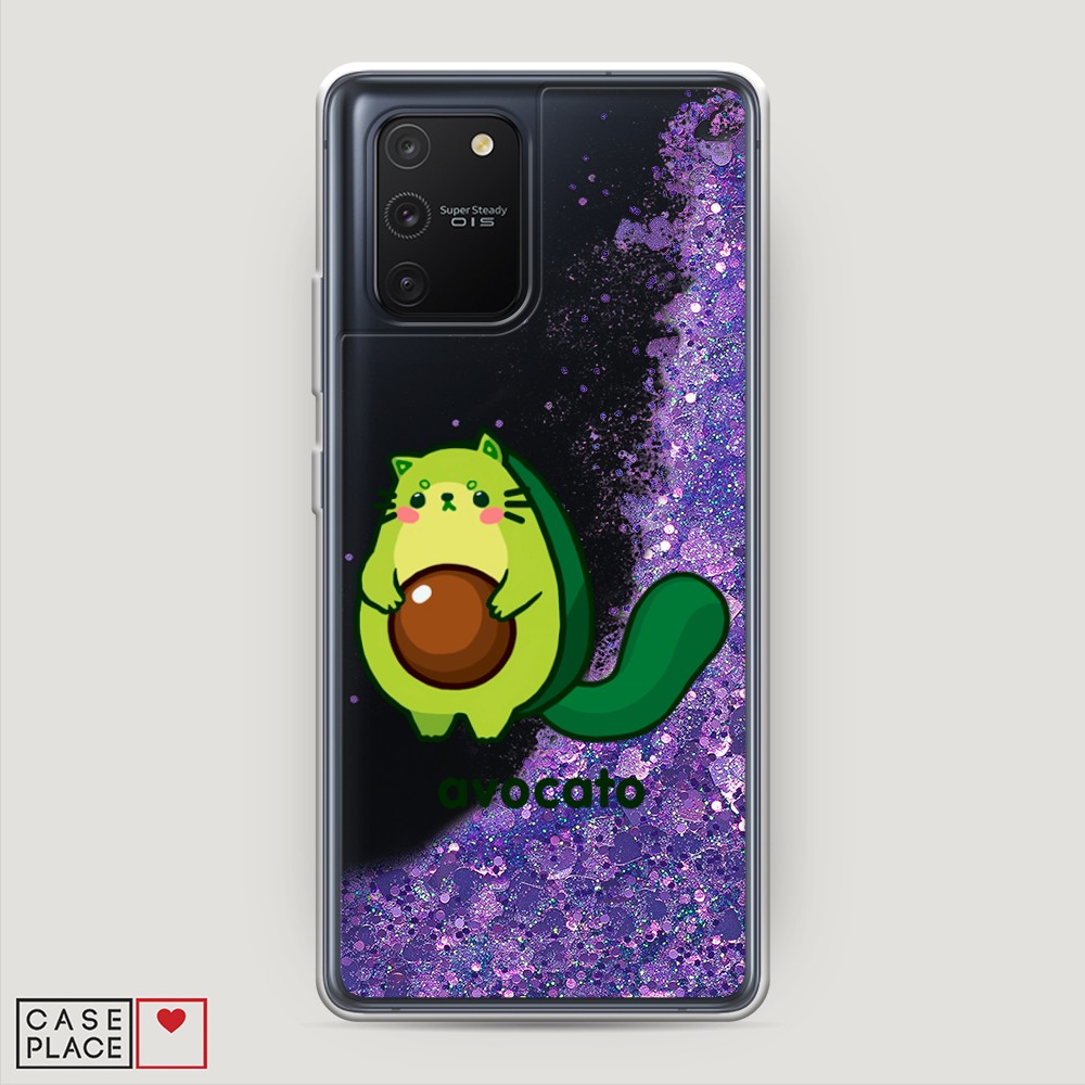 фото Жидкий чехол с блестками "avocato" на samsung galaxy a91 awog