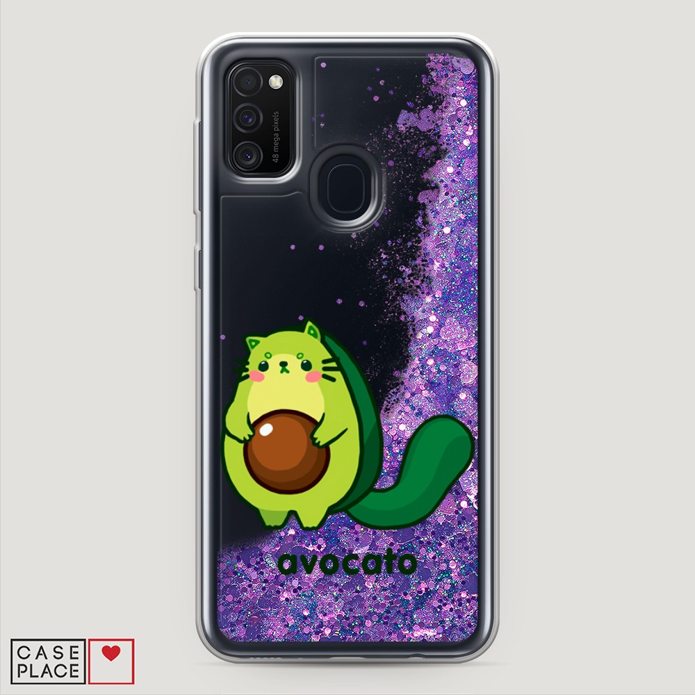 фото Жидкий чехол с блестками "avocato" на samsung galaxy m21 awog