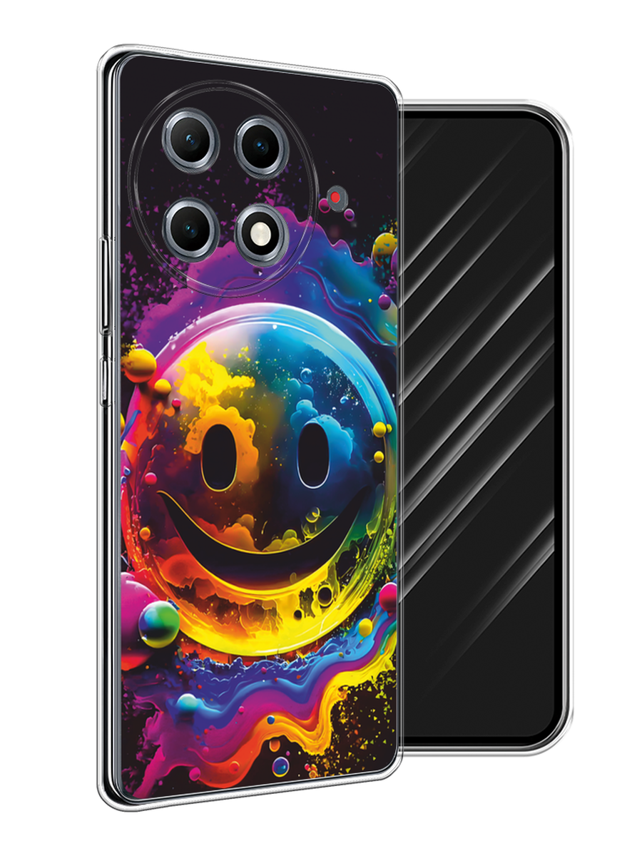 

Чехол Awog на Tecno Camon 30S Pro "Кислотный смайл", Фиолетовый;желтый;синий, 309550-1