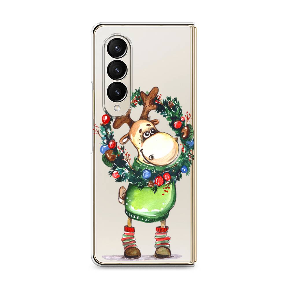 

Чехол на Samsung Galaxy Z Fold 4 "Олень с новогодним венком", 2106950-4