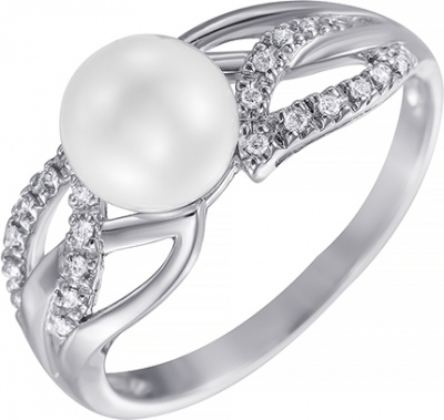 

Кольцо из белого золота с жемчугом р. 16,5 Джей Ви R38616A014W004_WP_WG, R38616A014W004_WP_WG