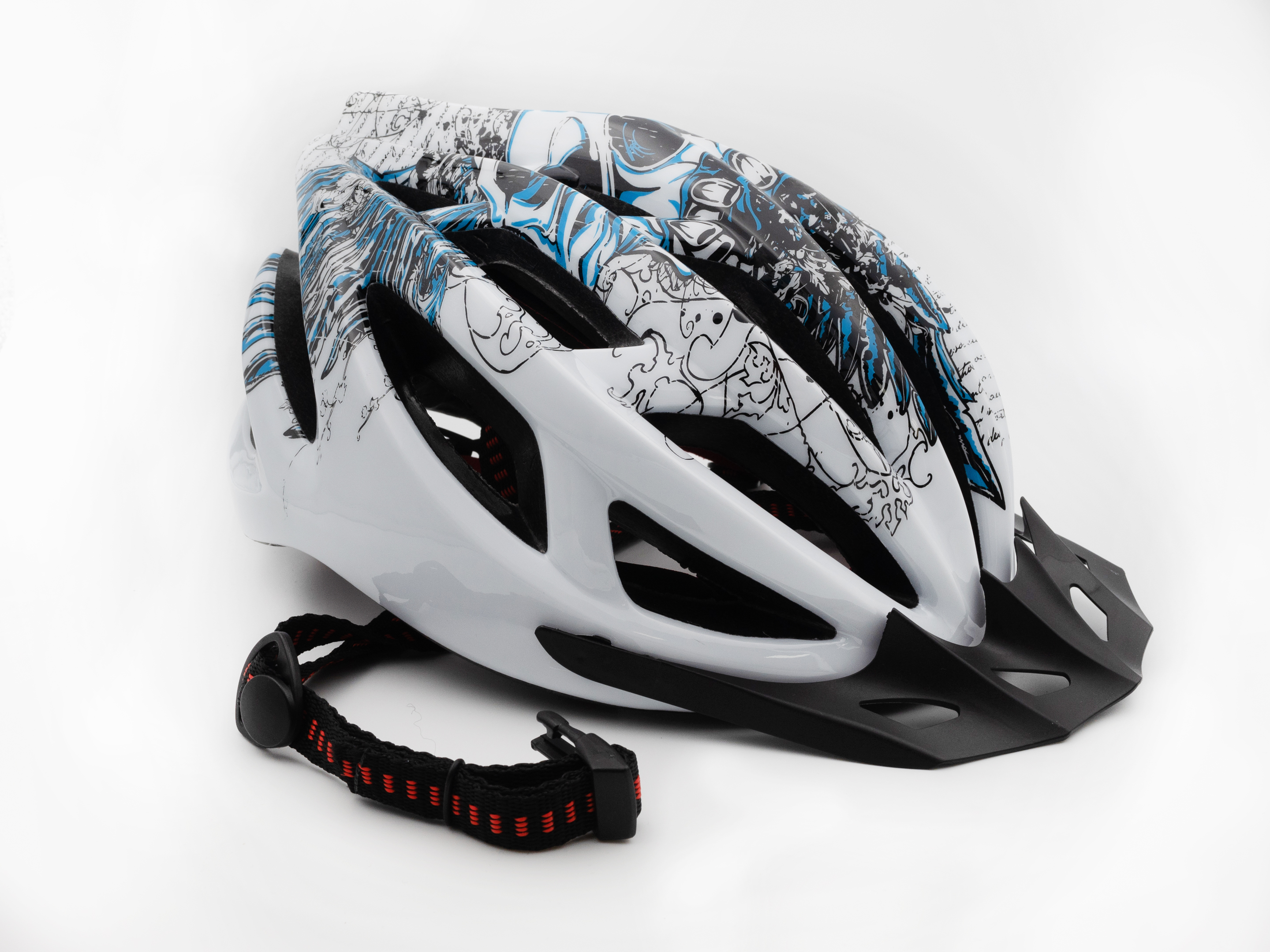 Шлем велосипедный защитный STELS FSD-HL007 размер L сине-белый