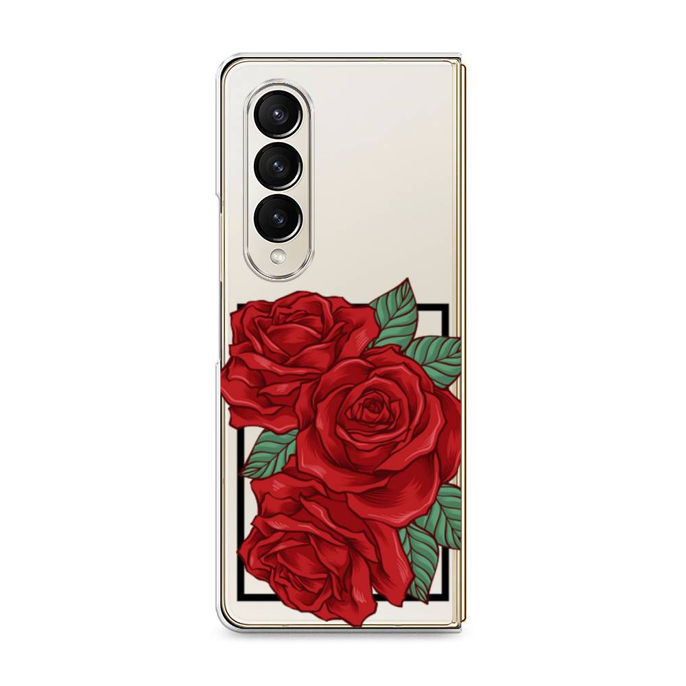 

Чехол на Samsung Galaxy Z Fold 4 "Три алые розы", Красный, 2106950-2