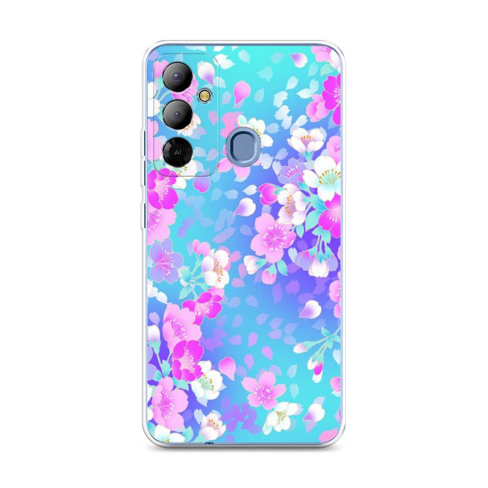 

Чехол Awog на Tecno Pop 6 Go "Яблоневые цветы", Голубой;розовый;белый, 302950-8