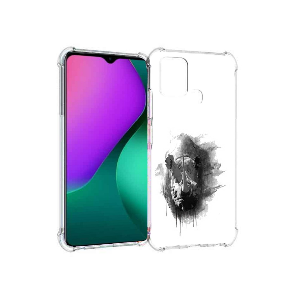 

Чехол MyPads Tocco для Infinix Hot 10 Play носорог, Прозрачный, Tocco