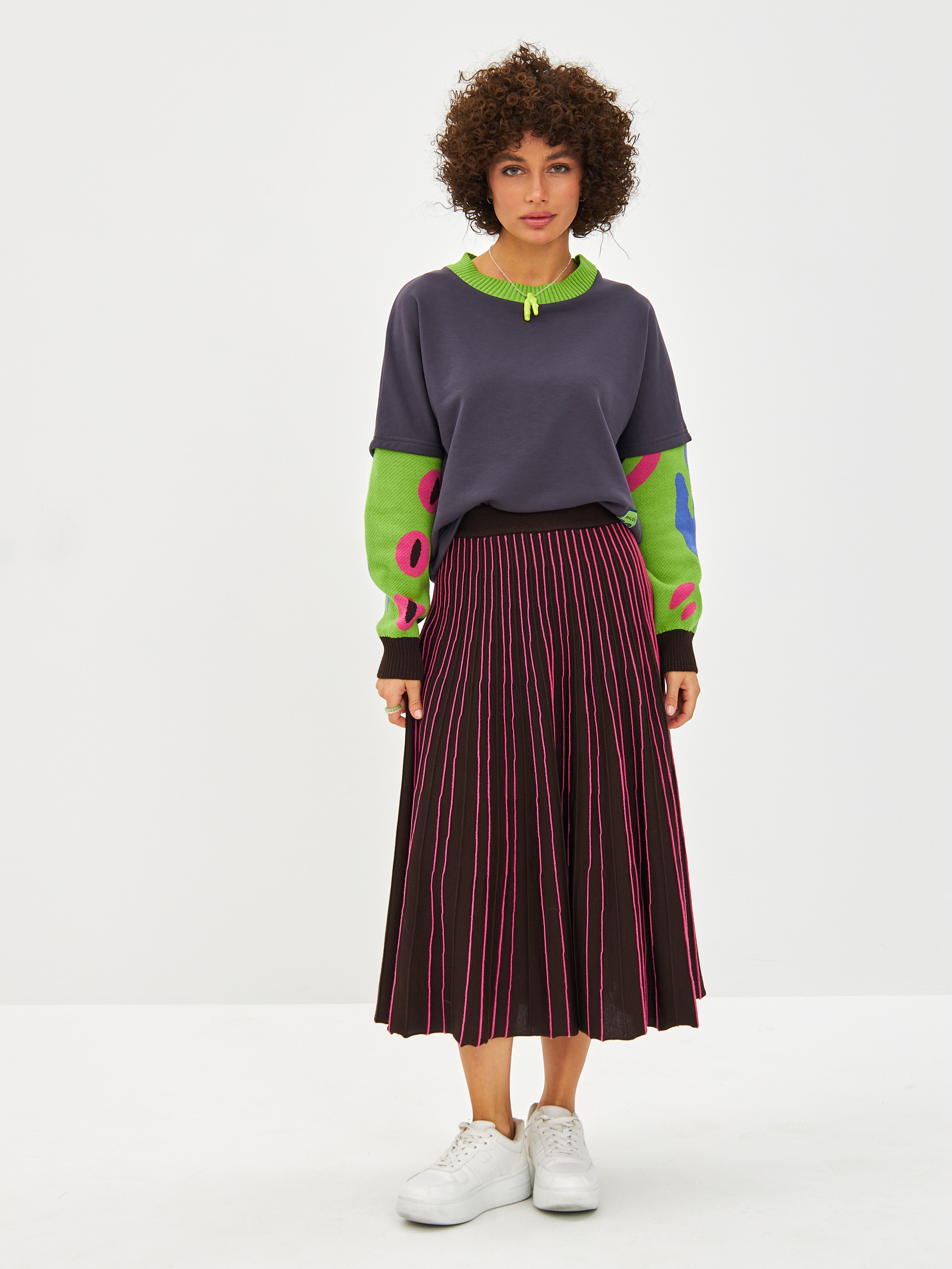 Юбка женская SHUDU 130175 коричневая M-L