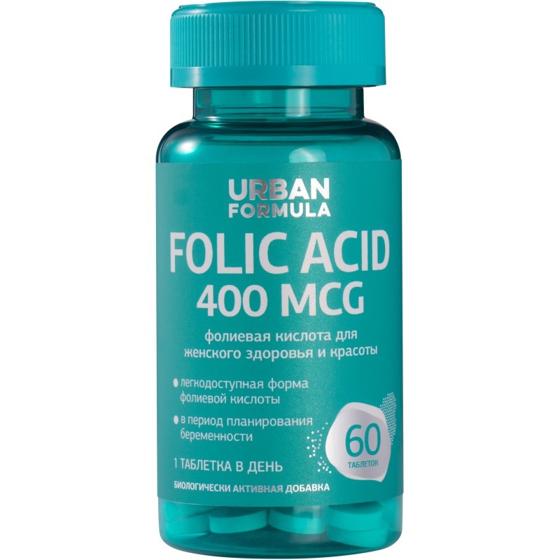 Фолат Folic acid Urban Formula 400 mcg таблетки 60 шт.
