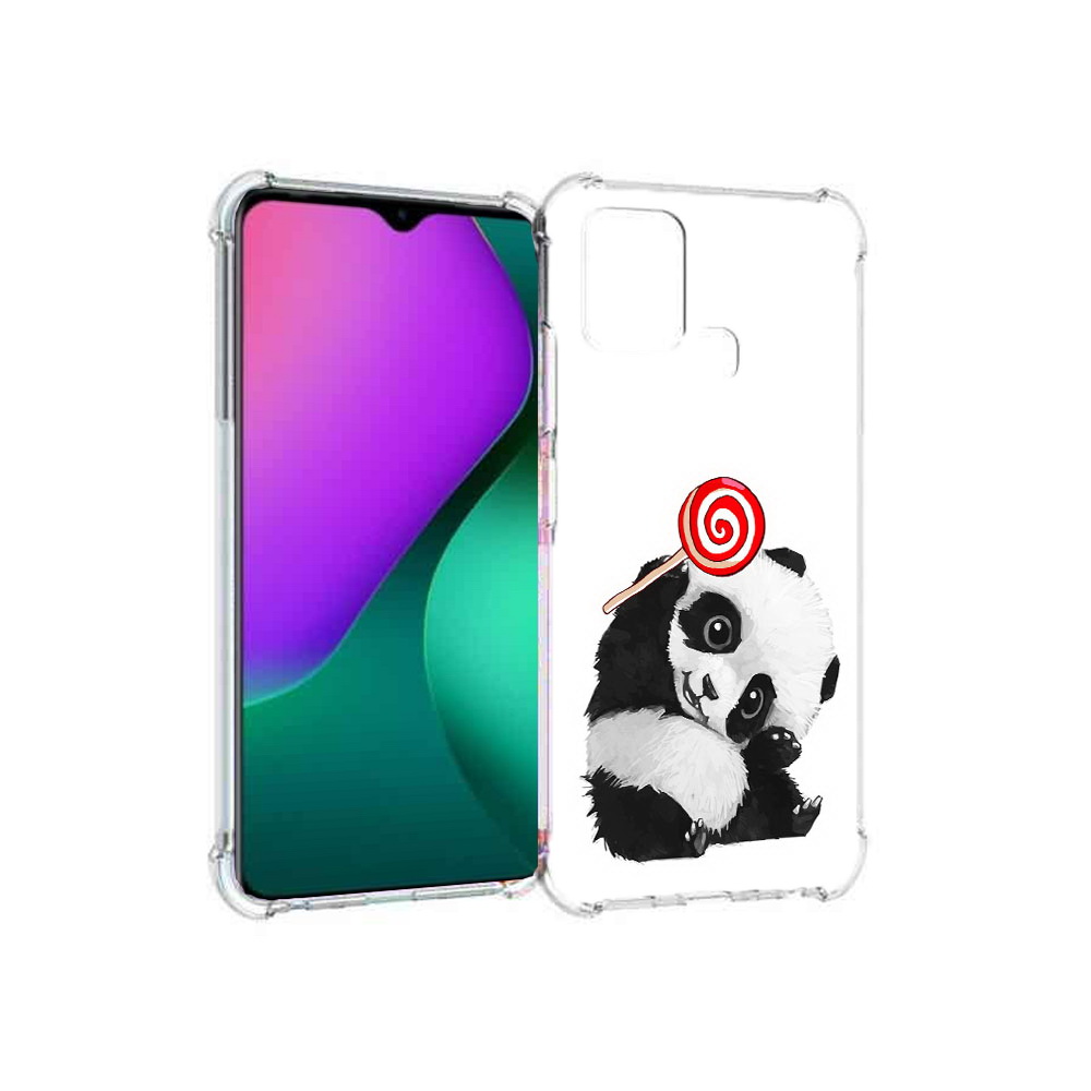 

Чехол MyPads Tocco для Infinix Hot 10 Play панда с леденцом, Прозрачный, Tocco