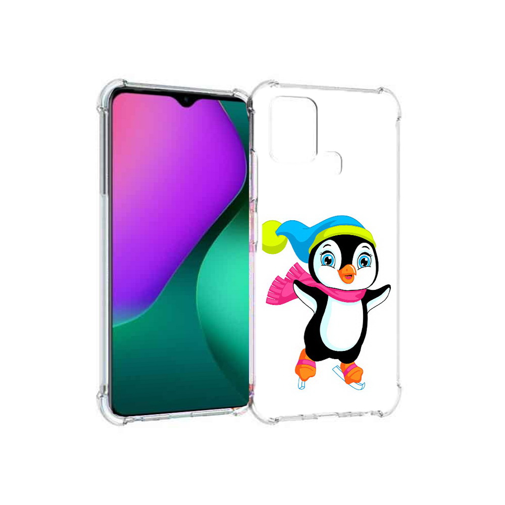 

Чехол MyPads Tocco для Infinix Hot 10 Play пингвин на коньках, Прозрачный, Tocco