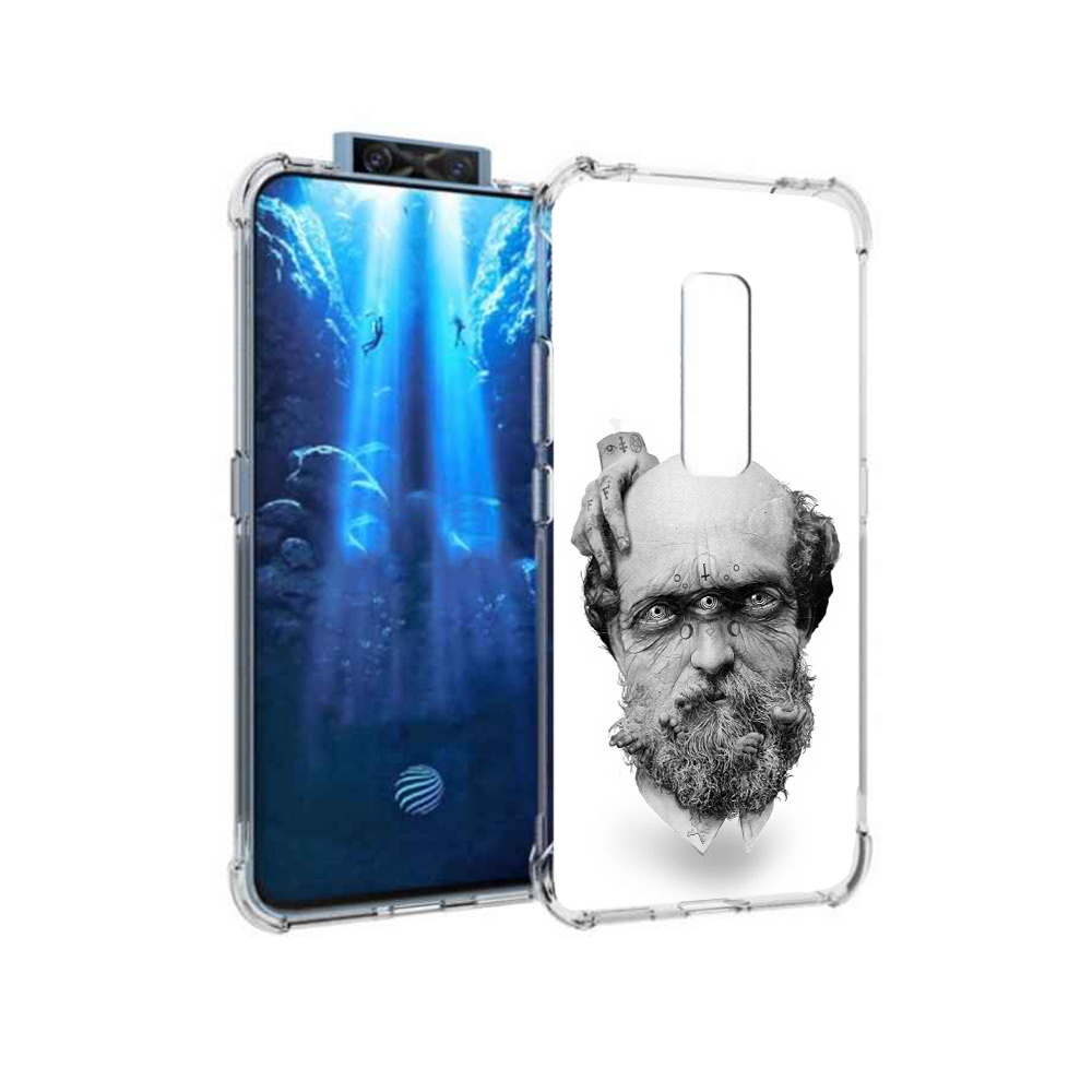 

Чехол MyPads Tocco для Vivo V17 Pro страшный бородатый мужчина абстракция, Прозрачный, Tocco